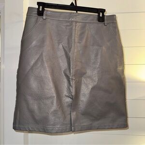 Molly Bracken Gray Mini Skirt Faux Leather size Medium